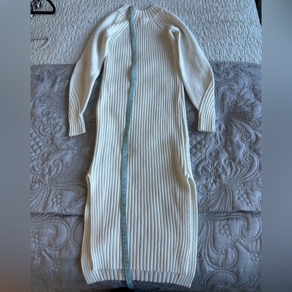 Lulu's Chic Cream Ribbed Knit Dress - Picture 12 of 16